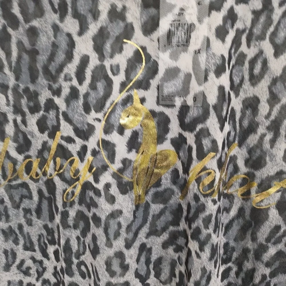 BABY PHAT Trendy Plus Size Sheer Animal Print T-Shirt - Picture 3 of 9